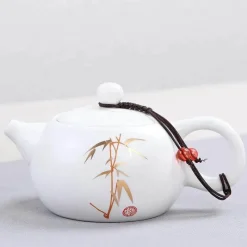 Plates u0026 More Küche & Esszimmer-Weißes, mattes Teekannen-Set aus Keramik – Teegeschirr-Wasserkocher für Tee und Kaffee