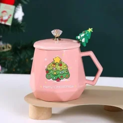 Tom Küche & Esszimmer-Weihnachtliches Keramiktassen-Set mit Weihnachtsmann- und Elch-Motiv