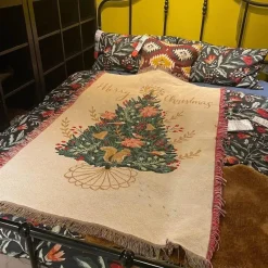 Wrap u0026 Relax Bettzeug-Weihnachts-Überwurfdecke – Festliche Wohnzimmerdekoration & Sofatuch