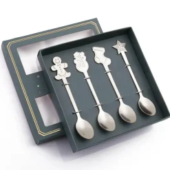 The Culinary Kit Küche & Esszimmer-Weihnachtsgeschirr-Set – 4-teiliges Geschirrset mit „Beste Wünsche“-Design