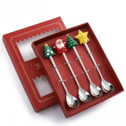 The Culinary Kit Küche & Esszimmer-Weihnachtsgeschirr-Set – 4-teiliges Geschirrset mit „Beste Wünsche“-Design