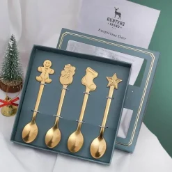 The Culinary Kit Küche & Esszimmer-Weihnachtsgeschirr-Set – 4-teiliges Geschirrset mit „Beste Wünsche“-Design