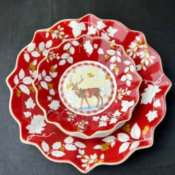 Elegance at the Table Küche & Esszimmer-Weihnachtsgeschirr-Set - Teller, Tassen, Schüsseln