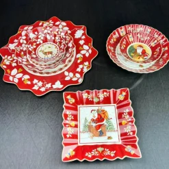 Elegance at the Table Küche & Esszimmer-Weihnachtsgeschirr-Set - Teller, Tassen, Schüsseln