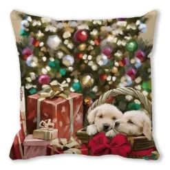 Pillow Haven Bettzeug-Weihnachts-Plüsch-Kissenbezug – Weihnachtsdekor, 45 x 45 cm