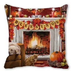 Pillow Haven Bettzeug-Weihnachts-Plüsch-Kissenbezug – Weihnachtsdekor, 45 x 45 cm