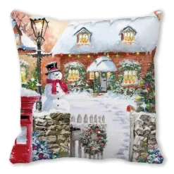 Pillow Haven Bettzeug-Weihnachts-Plüsch-Kissenbezug – Weihnachtsdekor, 45 x 45 cm