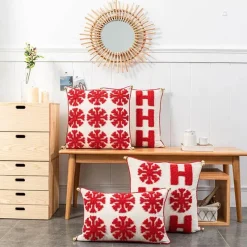 The Cushion Corner Bettzeug-Weihnachts-Schneeflocken-Kissenbezug – Festliche Weihnachtsdekoration