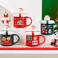 Tom Küche & Esszimmer-Weihnachtstasse aus Keramik mit Deckellöffel – festliche Weihnachtsgeschenktasse