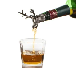 The Decor Haven Küche & Esszimmer-Weinausgießer mit Hirschkopf – Elegantes Tier-Accessoire