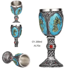 Feast u0026 Flair Küche & Esszimmer-Weinglas mit gotischem Totenkopfmotiv, 200 ml, Cocktail-Trinkgefäß aus Kunstharz