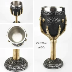 Feast u0026 Flair Küche & Esszimmer-Weinglas mit gotischem Totenkopfmotiv, 200 ml, Cocktail-Trinkgefäß aus Kunstharz