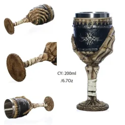 Feast u0026 Flair Küche & Esszimmer-Weinglas mit gotischem Totenkopfmotiv, 200 ml, Cocktail-Trinkgefäß aus Kunstharz