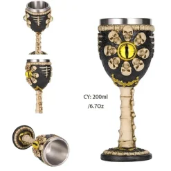 Feast u0026 Flair Küche & Esszimmer-Weinglas mit gotischem Totenkopfmotiv, 200 ml, Cocktail-Trinkgefäß aus Kunstharz