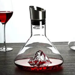 Timeless Touch Küche & Esszimmer-Weinkaraffe aus Kristall – Verträumtes Bergdesign