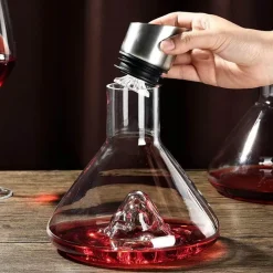 Timeless Touch Küche & Esszimmer-Weinkaraffe aus Kristall – Verträumtes Bergdesign