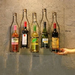 The Decor Haven Küche & Esszimmer-Weinregal aus Eisen zur Wandmontage – Stilvoller Flaschenhalter