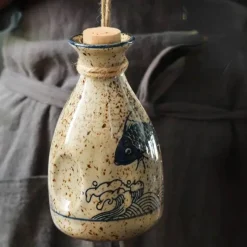 Elegance at the Table Küche & Esszimmer-Weinspender-Set aus Keramik – kleiner Glaskrug