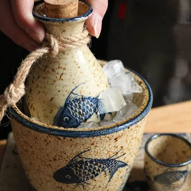 Elegance at the Table Küche & Esszimmer-Weinspender-Set aus Keramik – kleiner Glaskrug