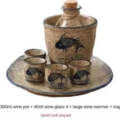 Elegance at the Table Küche & Esszimmer-Weinspender-Set aus Keramik – kleiner Glaskrug