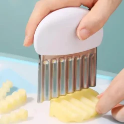 Tom Küche & Esszimmer-Wellenförmiges Schneidemesser - Edelstahlschneider für Obst und Gemüse