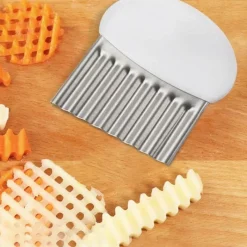 Tom Küche & Esszimmer-Wellenförmiges Schneidemesser - Edelstahlschneider für Obst und Gemüse