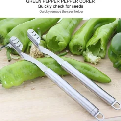 The Culinary Kit Küche & Esszimmer-Werkzeug zum Entfernen von Chilisamen aus Edelstahl – Easy Pepper Deseeder