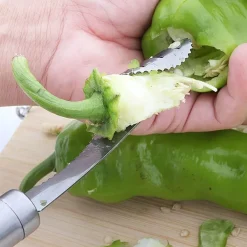 The Culinary Kit Küche & Esszimmer-Werkzeug zum Entfernen von Chilisamen aus Edelstahl – Easy Pepper Deseeder
