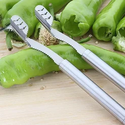 The Culinary Kit Küche & Esszimmer-Werkzeug zum Entfernen von Chilisamen aus Edelstahl – Easy Pepper Deseeder