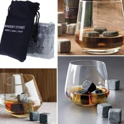 Comfort u0026 Style Küche & Esszimmer-Whisky-Steine-Set – Natürliche Kühlsteine ​​für die Hausbar