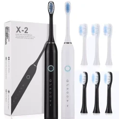 PureGlow Frauenpflege|Körperpflege-Wiederaufladbare elektrische Zahnbürste – 6 Vibrationen, Aufhellung und Mundpflege