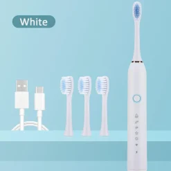 PureGlow Frauenpflege|Körperpflege-Wiederaufladbare elektrische Zahnbürste – 6 Vibrationen, Aufhellung und Mundpflege