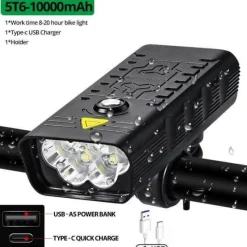 Wilderness Haven Fahrräder & Verkehr|Beleuchtung-Wiederaufladbares USB-Fahrrad-Frontlicht - Heller LED-Scheinwerfer