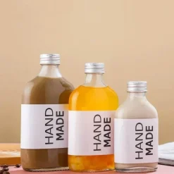 Plates u0026 More Küche & Esszimmer-Wiederverwendbare Getränkeflaschen aus klarem Glas – perfekt zum Entsaften von Smoothies, Kombucha, Tee, Milch und Wein