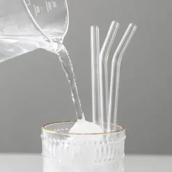 Plates u0026 More Küche & Esszimmer-Wiederverwendbare Glasstrohhalme – Umweltfreundlich mit Reinigungsbürsten