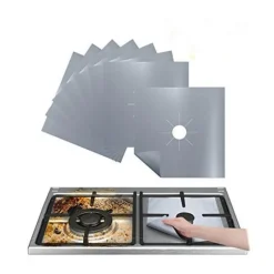 The Decor Haven Küche & Esszimmer-Wiederverwendbare Herdabdeckungen aus Glasfaser – 4er-Pack