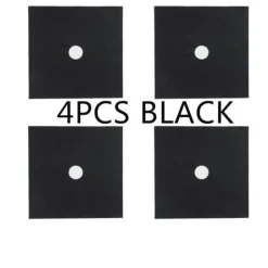 The Decor Haven Küche & Esszimmer-Wiederverwendbare Herdabdeckungen aus Glasfaser – 4er-Pack