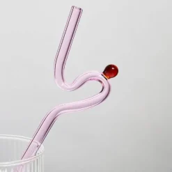 The Culinary Kit Küche & Esszimmer-Wiederverwendbarer Glasstrohhalm – farbenfrohe, umweltfreundliche Alternative