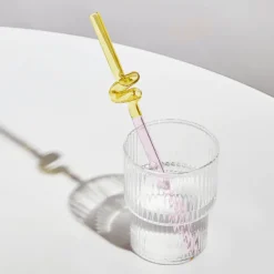 The Culinary Kit Küche & Esszimmer-Wiederverwendbarer Glasstrohhalm – farbenfrohe, umweltfreundliche Alternative