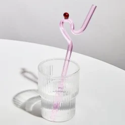 The Culinary Kit Küche & Esszimmer-Wiederverwendbarer Glasstrohhalm – farbenfrohe, umweltfreundliche Alternative