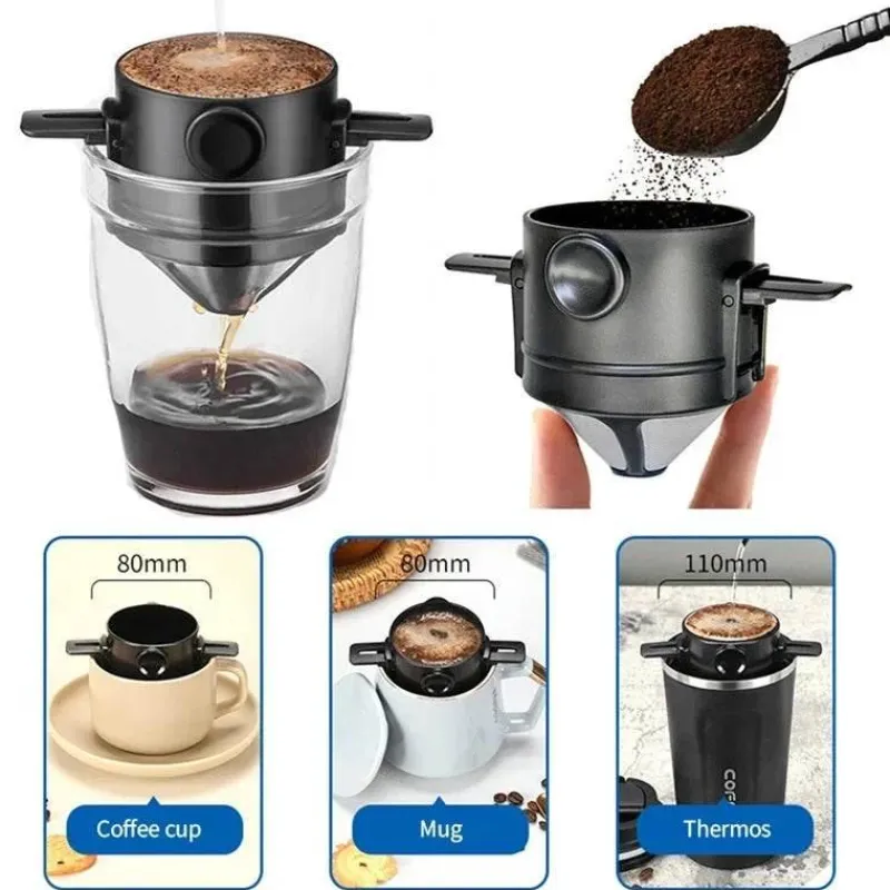 Tom Küche & Esszimmer-Wiederverwendbarer Kaffeefilterkegel – Umweltfreundliche Filterkaffeemaschine