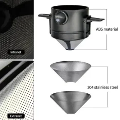 Tom Küche & Esszimmer-Wiederverwendbarer Kaffeefilterkegel – Umweltfreundliche Filterkaffeemaschine