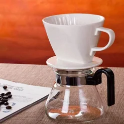Tom Küche & Esszimmer-Wiederverwendbarer Keramik-Kaffeefilter – Tropftrichter für handgebrühten Kaffee