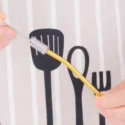 The Culinary Kit Küche & Esszimmer-Wiederverwendbarer Löffelstrohhalm mit langem Griff – umweltfreundlicher Trinkhalm