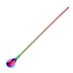 The Culinary Kit Küche & Esszimmer-Wiederverwendbarer Löffelstrohhalm mit langem Griff – umweltfreundlicher Trinkhalm