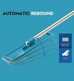 The Blissful Bath Badezimmer-Wiederverwendbarer Mikrofaser-Flachmopp – waschbares Reinigungswerkzeug