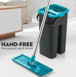 The Blissful Bath Badezimmer-Wiederverwendbarer Mikrofaser-Flachmopp – waschbares Reinigungswerkzeug