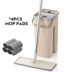 The Blissful Bath Badezimmer-Wiederverwendbarer Mikrofaser-Flachmopp – waschbares Reinigungswerkzeug