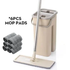 The Blissful Bath Badezimmer-Wiederverwendbarer Mikrofaser-Flachmopp – waschbares Reinigungswerkzeug