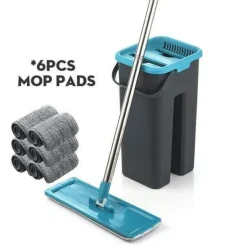 The Blissful Bath Badezimmer-Wiederverwendbarer Mikrofaser-Flachmopp – waschbares Reinigungswerkzeug